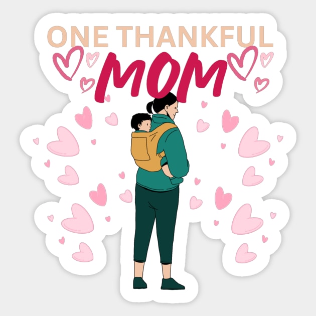 One Thankful Mom - Heart Illustration Sticker by Trendy-Now